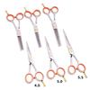 Achabi 4.0/5.0/5.5 polegadas tesoura barbeiro dentes de corte plano ferramentas de cabeleireiro sobrancelha nariz cabelo tesoura