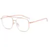 Gafas Anti-Luz Azul para Mujer 2025 Nuevas Doble Puente Armazón Grande Metal Armazones de Gafas Ópticas Se Pueden Equipar con Gafas para Miopía