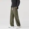 Calça casual moderna estilo americano para homens, outono de 2026, nova coleção de outono, algodão puro de alta qualidade, solta, perna larga, estilo esportivo workwear
