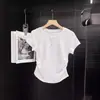 Camiseta de Manga Corta Ajustada para Chica Atractiva, Estilo Puro Deseo, Nueva Camiseta Básica de Color Sólido para Mujer con Cuello Redondo para Verano