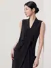Vestido Longo de Verão 2026 Sem Mangas Decote V de Alto Padrão, Vestido Assimétrico Estilo Francês HBZX710361