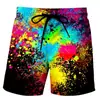 2023 Amazon comercio exterior nuevo color deportivo impresión 3D pareja hombres y mujeres absorbente de sudor pantalones de playa shorts con graffiti