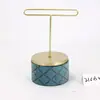 Soporte de Exhibición de Joyería de Tela de Hierro Personalizado con Caja de Almacenamiento Cilíndrica Accesorios para Escaparate Forma de Árbol de la Fortuna