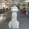 Vestido de Novia Satinado Minimalista Cruzado de Hombro Caído Satinado Cola de Sirena Personalizada Vestido de Novia Fábrica de Vestidos de Novia de Comercio Exterior