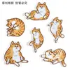 Etiqueta de bordado por computadora accesorios para ropa insignia de gato de dibujos animados accesorios para ropa parches DIY pegatinas etiqueta de tela bordada pegatinas de tela