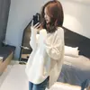 Estilo perezoso suéter grueso versión coreana mujer nueva moda cuello suelto tejido de punto mujer otoño e invierno top pullover