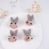 Populares Zapatos de Papá Decorativos Infantiles de Moda Versátiles Nuevos Otoño 2025 Zapatos para Niños y Niñas con Decoración de Cabeza de Conejo