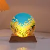 Luz de Noche de Cristal de Luna Adorno Luminoso Lámpara Creativa de Conejo Decoración de Escritorio de Dormitorio Luz Ambiental Regalo de Vacaciones