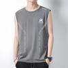 Camiseta de verano sin mangas de secado rápido para hombre, de seda fría, deportiva, holgada, de manga corta, para correr, entrenar y fitness.