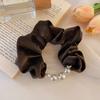 Dulce Liga para el Cabello Scrunchie para Mujeres, Satén de Alta Gama Estilo Coreano Versátil Cuerda para el Cabello, Suave Encaje Lunares Accesorio para el Cabello, Pañuelo Cuadrado para la Cabeza
