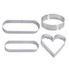 Acero inoxidable ovalado perforado aro para tarta de frutas aro de cuero para tarta de frutas molde de amor anillo redondo para mousse molde para hornear pastel torre