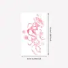 Pegatina de Tatuaje de Medusa con Tinta Rosa - Etérea, Elegante, Suave, para la Cintura Lateral y la Espalda, Única, Impermeable, Pegatina de Larga Duración