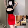 Uniforme de Secretária Sedutor e Sexy Estilo Puro Desejo Sem Tirar Ajustado ao Corpo, Camisola Tentação para Seios Pequenos, Saia Bodycon com Recortes, Conjunto Paixão
