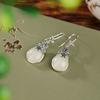 Pendientes de plata de ley S925 con forma de flor de jade hetiano y gota de agua, estilo nacional, joyería hanfu, elegantes y con temperamento.