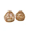 Vaso de Vidro Tecido à Mão de Palha Transfronteiriço Multi-especificação para Sala de Estar em Casa Vaso para Flores Artificiais Garrafa Decorativa Transparente Fashionável para Quarto
