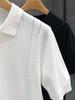 Camiseta de Manga Corta con Cuello Solapa de Lujo Ligero para Hombre Marca de Tendencia Verano 2025 Nuevo Top de Punto de Manga Media Camisa Polo de Seda Helada