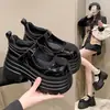 Outono 2026 Novos Sapatos Mary Jane de Salto Alto Plataforma Salto Alto JK Aumento de Altura Francês Tira Única Mary Jane Feminino