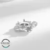 Popular Colgante para Mujer con Forma de Rosa con Soporte Integrado para Collar DIY Cabujón Redondo Incrustado Soporte de Plata de Imitación 925