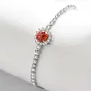 Pulsera de Girasol con Piedras Preciosas de Colores Más Vendida en Tiktok con Diamante de Alto Carbono Super Brillante Corte Fuegos Artificiales Joyería, Dropshipping Transfronterizo en Transmisión en Vivo
