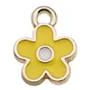 Set Mixto de 20 Accesorios de Joyería de Aleación con Flor Amarilla y Hoja de Goteo de Aceite para Pulseras, Pendientes, Llaveros, Colgantes y Dijes DIY