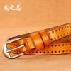 Cinturón de cuero para mujer con hebilla de piel de vaca, sencillo, combinable con todo, estilo coreano, elegante, informal, de cuero genuino, para vaqueros.