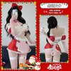 Lóbulo Día de Año Nuevo Navidad Uniforme Lencería Sexy Bata de Noche Juego de Rol Atuendo Sexy de Año Nuevo Set de Batas de Noche