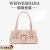 Tendencia nueva transfronteriza bolso de hombro único para mujer bolso tote de moda retro bolsa de motocicleta hebilla de pasador de remache bolso baguette para el antebrazo de mujer