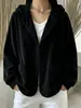 Outono Inverno 2026 Novo Estilo Transfronteiriço Moda Casual Feminina Europeia Americana Jaqueta com Capuz de Veludo Cotelê Cardigan Moletom Top