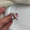 Anillo Elástico de Plata Esterlina S925 Cubo de Azúcar Perla Austriaca Swarovski Diseño Nicho Anillo para Dedo Índice de Mujer Modelo Nuevo 2024