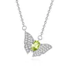 Colar Pingente Borboleta Brilhante de Cristal Natural Cor Europeia e Americana S925 Prata Esterlina Corrente de Clavícula Versátil Feminina Exclusivo Transfronteiriço