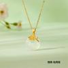 S925 Sterling Silver Twelve Flower God Chalcedony Pingente Colar Pingente Moda Coringa Meninas Colar Clavícula Cadeia Atacado