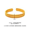 Tienda de Oro Mismo Estilo Chapado en Oro Artesanía Antigua Símbolo de Riqueza Anillo Pulsera Espiga de Trigo Hueca Pulsera Anillo Sencillo para Mujeres para Regalar a la Mejor Amiga