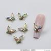 Cyber Celebridade Nail Art Borboleta Joias Diamante Super Flash Ano Novo Vermelho Cristal Borboleta Acabado Luz Luxo All-match Golden Nail Acessórios