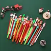 Pluma de gel de dibujos animados navideños alto valor de color actividades navideñas compartir pequeños regalos premios para estudiantes pluma de regalo papelería al por mayor