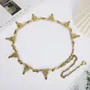 Cadena de Cintura de Metal Versátil Retro con Cabeza de Toro Incrustada de Turquesa para Faldas Cadena Corporal de Chica Atrevida Transfronteriza