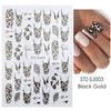 Cross-border New nail Art Sticker Bronzing Leopard Black Gold Rosa Gold Planta Linha Abstrata Unha adesiva Adesivo prego