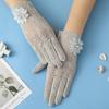 Guantes de Protección Solar para Mujer Verano Conducción Ciclismo Coche Eléctrico Encaje Transpirable Nupcial Seda de Hielo Guantes de Protección Solar