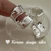 Corea del Sur Diseño Nicho Sentido de Alta Gama Joyería de Plata Plata Esterlina S925 Edición Ancha Anillo Inglés Anillo Abierto para Dedo para Mujer Combinación con Todo