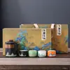 Juego de Té de Cerámica Qianli Jiangshan Cerámica Gruesa Traje de Regalo de Negocios Regalo de Aniversario de la Empresa para Clientes y Empleados