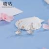 Hee goo E0403 aretes de hoja de ginkgo de plata S925 para mujer, moda, dulces, literarios, hoja, cortos, temperamento, gancho para la oreja