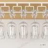 Estante para Copas de Vino sin Taladro Soporte para Copas de Vino Soporte para Copas de Vino Colgador de Copas Colgando Boca Abajo Estante de Vino para el Hogar Decoración