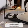 Mesa Lateral de Lujo Ligero, Gabinete Lateral Simple para Sofá, Mesa de Café de Oficina, Mesa Pequeña para Sala de Estar, Mesa Estrecha para Esquina, Mesita de Noche con Acabado de Alta Gama