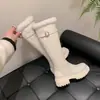 Botas Altas de Terciopelo Grueso Talla Grande para Mujer 2026 Invierno Nuevo Llegada Calentitas Engrosadas Botas de Nieve Hasta la Rodilla Botas de Motocicleta para Mujer