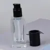 Botella Cuadrada de Vidrio para Base 30ml Botella Transparente para Suero Loción BB Cream Primer Cosméticos Botella para Decantar
