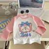 Camiseta de Algodão Puro Manga Longa Infantil Camisa Base de Primavera Roupa Nova para Bebê Menino Roupa de Bebê Menina Roupas Infantis