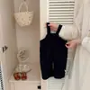 Macacão retrô de veludo cotelê estilo coreano para meninos e meninas, calça larga solta para bebês, adequado para primavera e outono, calça casual para uso ao ar livre