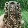 Jade Antigo, Jade Velho, Escultura em Artesanato de Jade, Jade Xiuyu, Brinquedos Culturais Antigos, Coleção de Itens Antigos, Pingentes de Duplo Dragão, Cabos de Joias