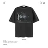 Camiseta de Algodão Puro Pesado com Estampa de Personagem Escuro Manga Curta 250g Unissex Marca Tendência Corte Solto Novo Top Transfronteiriço Atacado