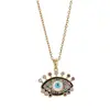 Collar de Acero de Titanio Más Vendido en Amazon Transfronterizo Colgante Ojo de Diablo Femenino Cadena de Clavícula Versátil de Lujo Discreto Joyería