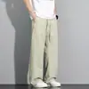 Pantalones Casuales de Verano Ligeros para Hombre con Cuadros Americanos, Corte Recto Holgado, Caída Suelta, Versátiles, Modernos, Tallas Grandes, Pantalones de Pierna Ancha para Exteriores